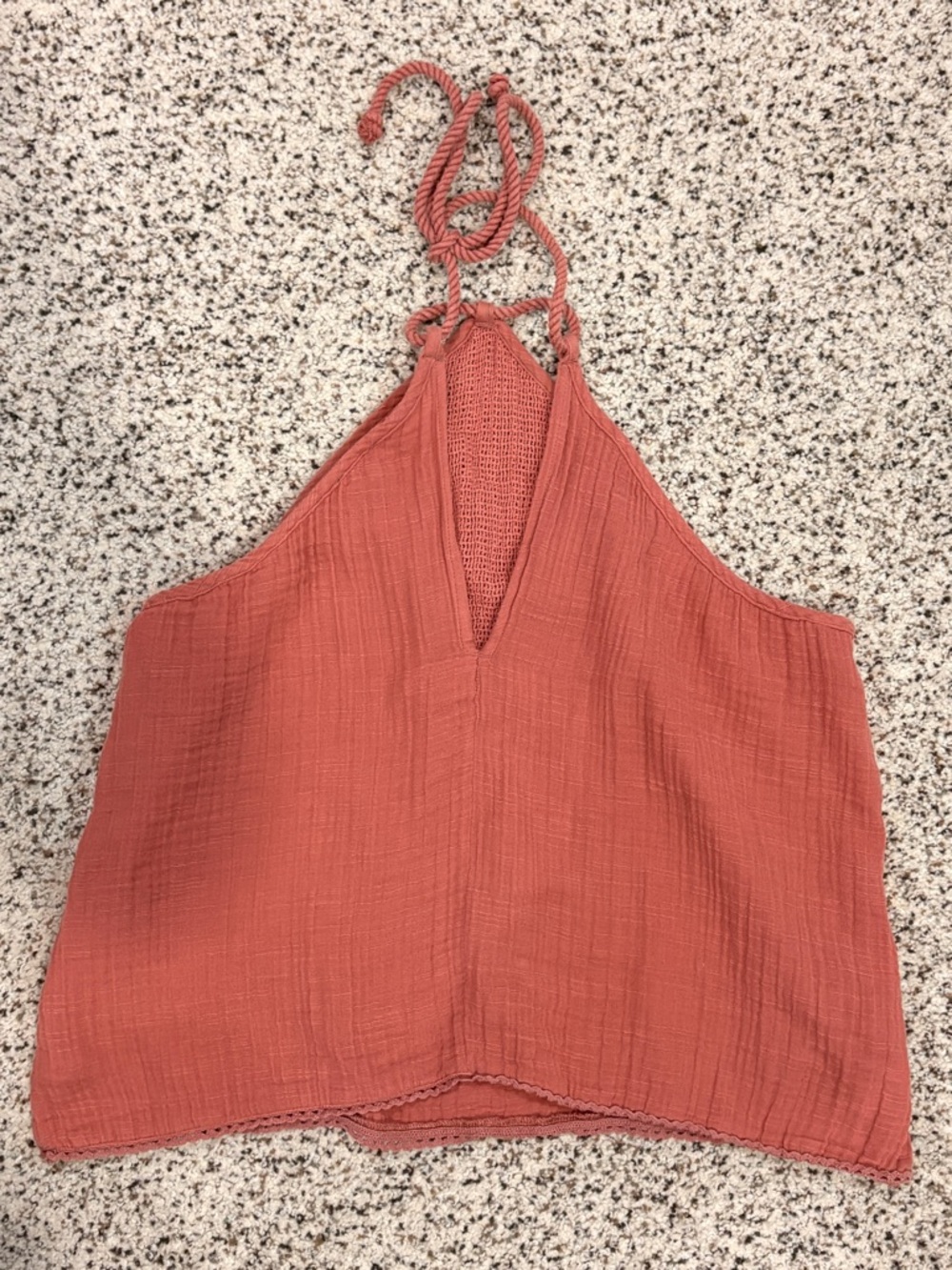 Aerie Rope Tie Halter Top in Mauve Medium - Picture 8 of 12